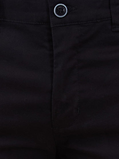 Parx Men Black Solid Super Slim Fit Cotton Blend Trouser