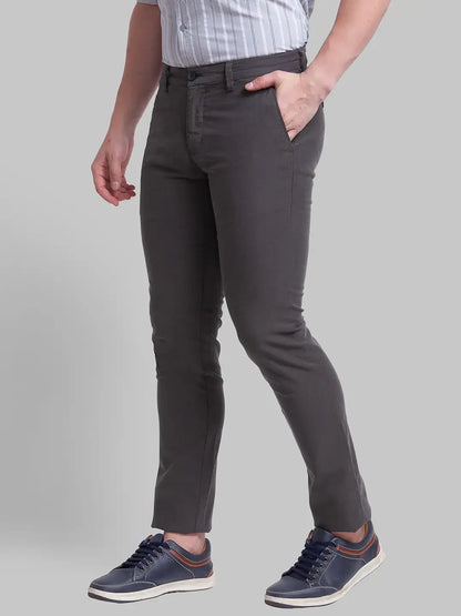 Men Green Lrt Fit Yarn Dyed Cotton Blend Trouser