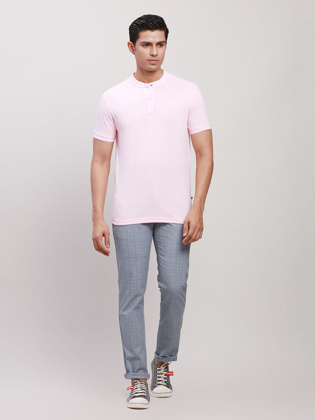 Parx Men Blue Solid Tapered Fit Trouser