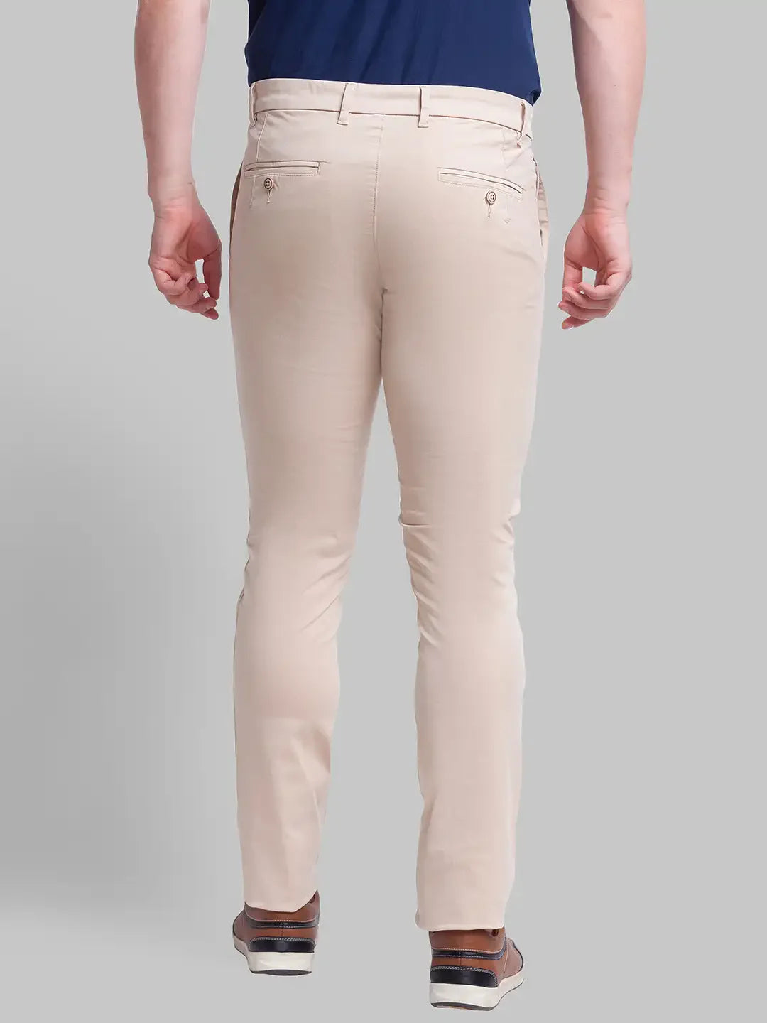 Men Khaki Lrt Fit Rfd Overdyed Cotton Blend Trouser