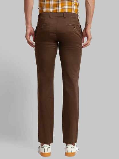 Men Green Lrt Fit Print Cotton Blend Trouser