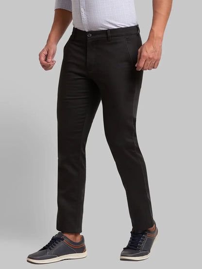 Men Green Lrt Fit Solid Cotton Blend Trouser