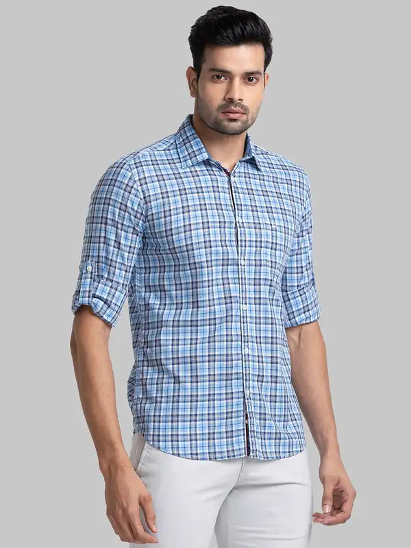 Men Grey Lrt Fit Solid Cotton Blend Trouser