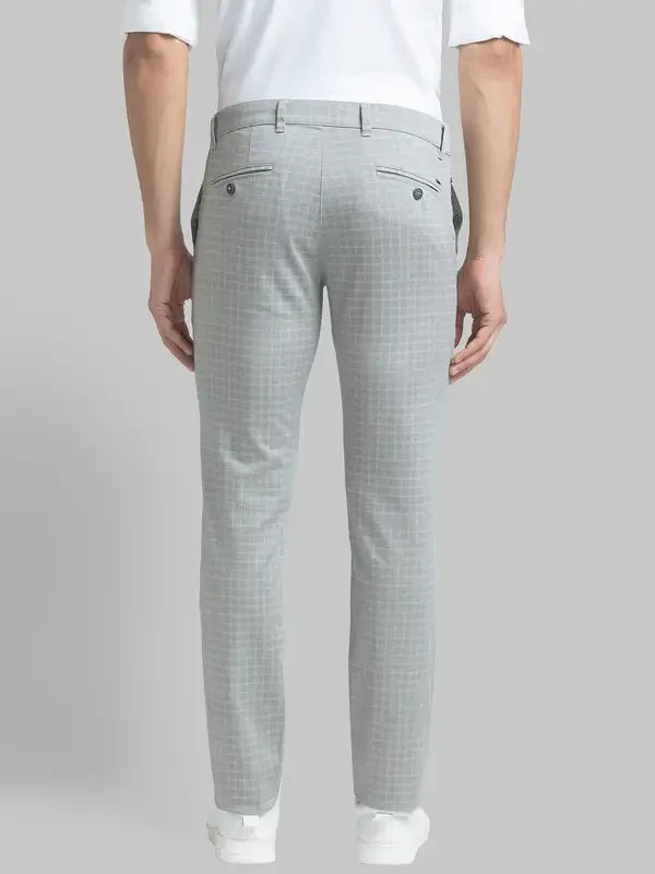 Men Grey Lrt Fit Print Cotton Blend Trouser