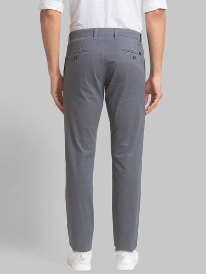 Men Grey Lrt Fit Print Cotton Blend Trouser