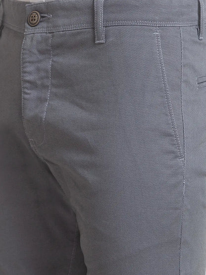 Men Grey Lrt Fit Print Cotton Blend Trouser