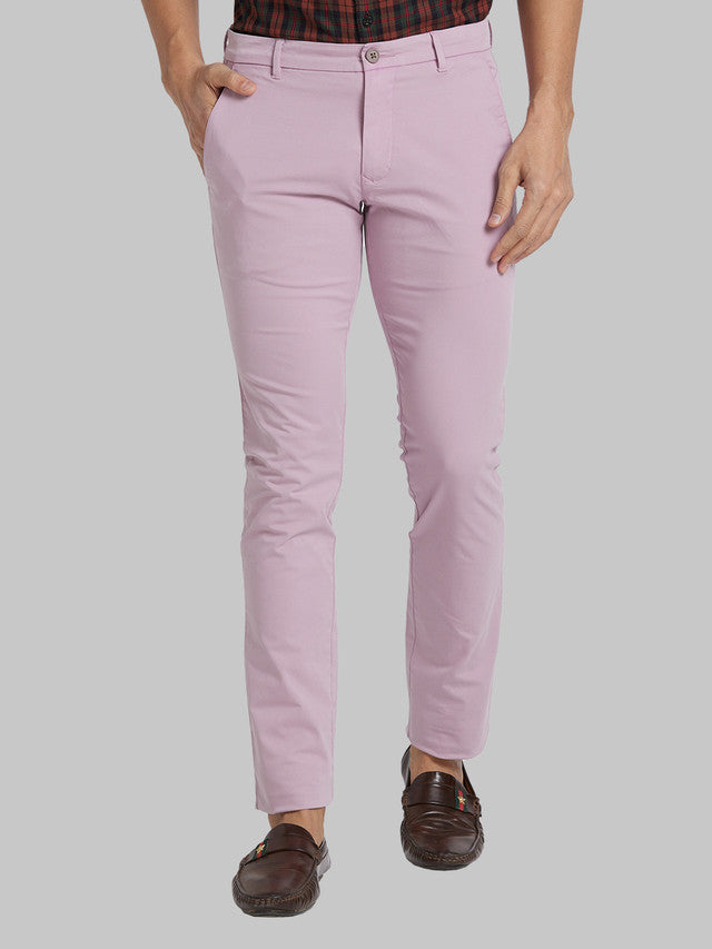 Parx Men Red Solid Tapered Fit Trouser