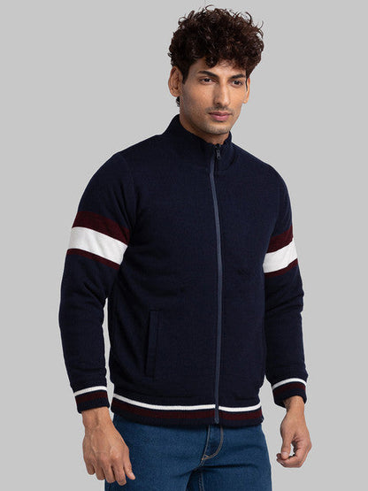 Parx Men Maroon Intarsia Acrylic Sweater