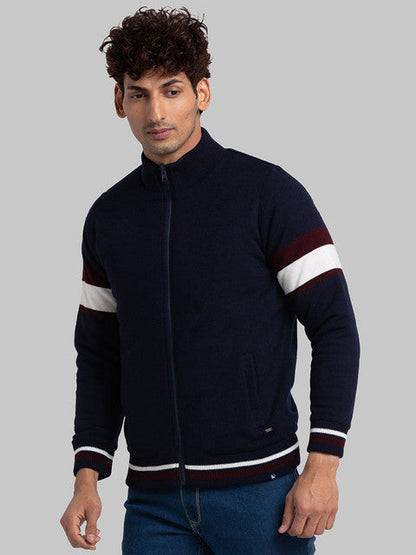 Parx Men Maroon Intarsia Acrylic Sweater