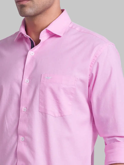 Men Red Slim Fit Stripe Cotton Blend Shirts