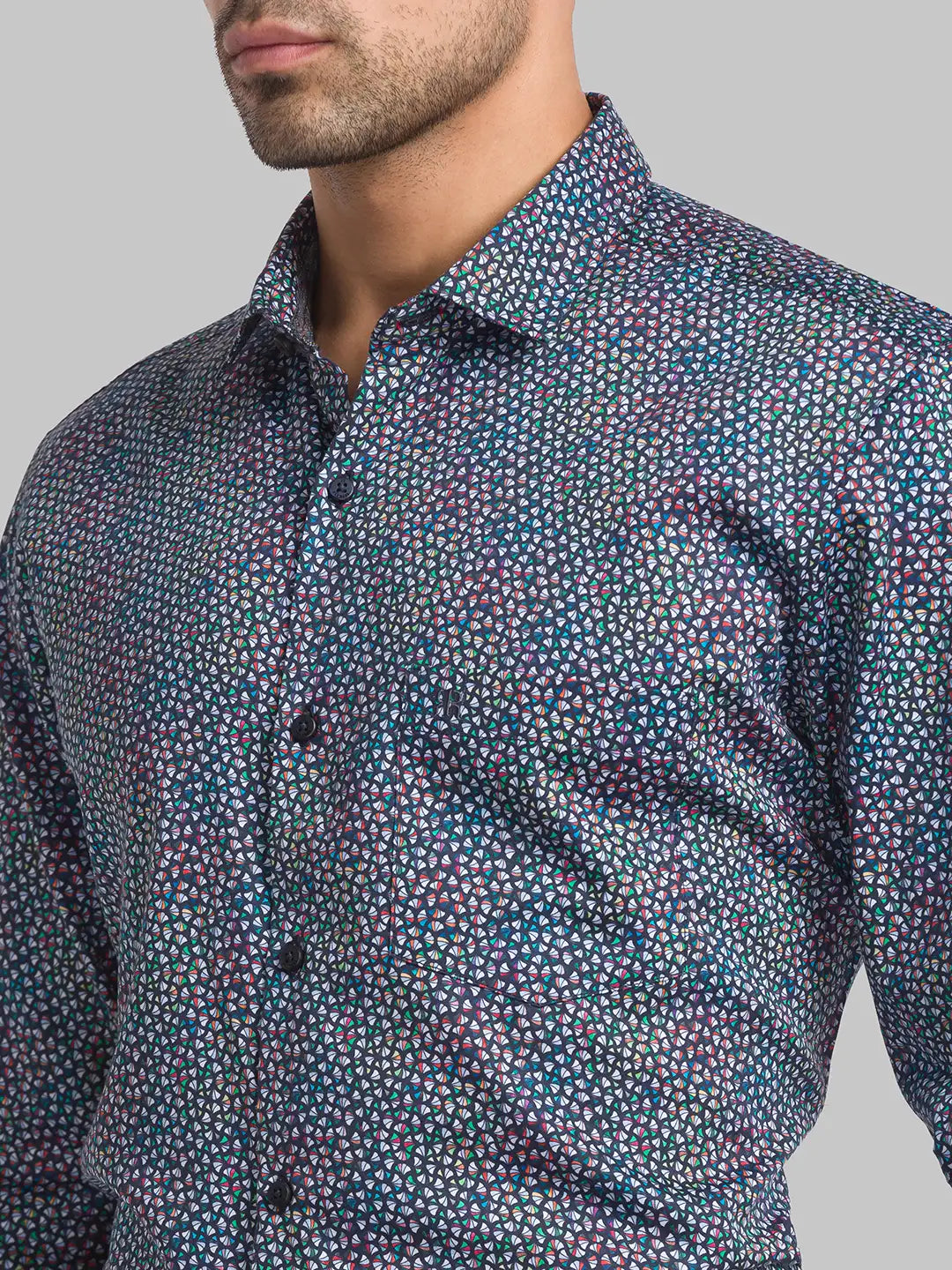 Men Blue Contemporary Fit Print Cotton Shirts