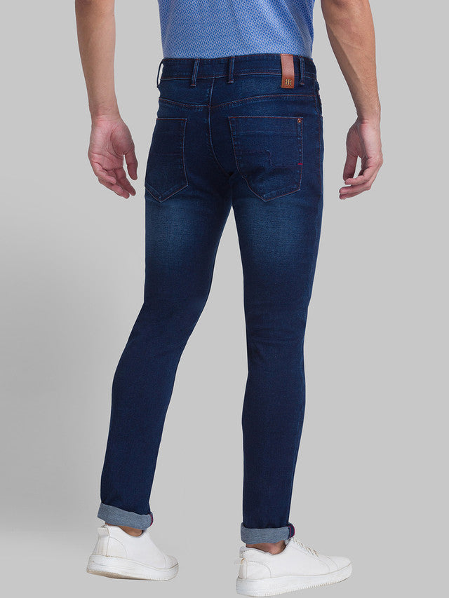 Raymond Blue Solid Slim Fit Cotton Blend Jeans