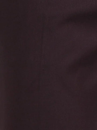 Men Brown Contemporary Fit Solid Terry Rayon Blend Trouser