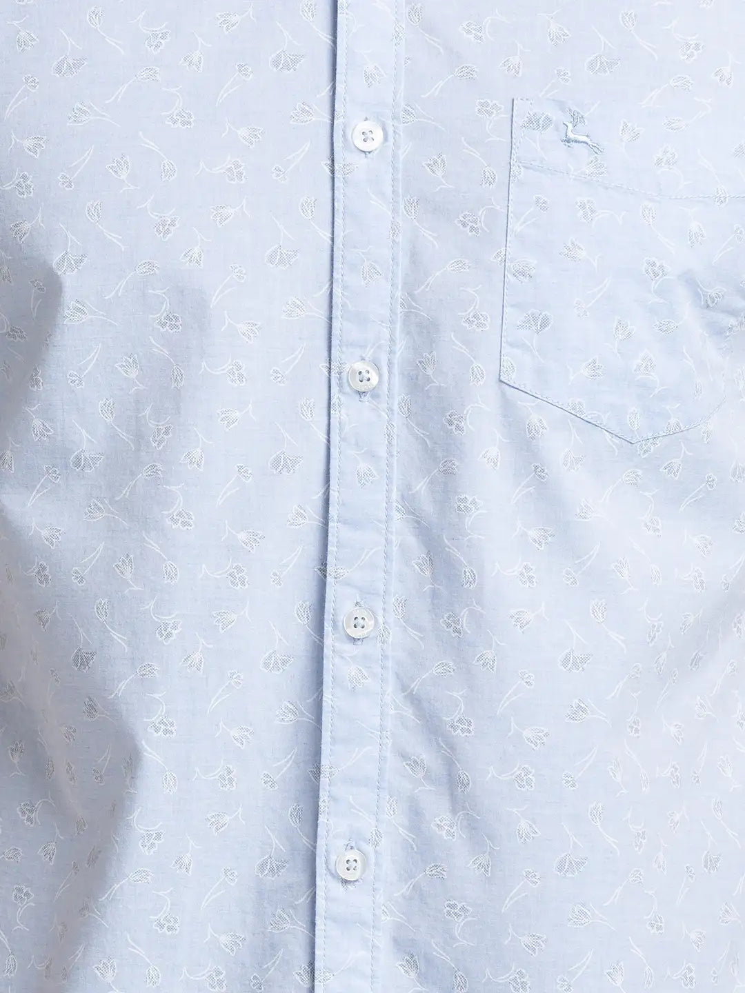 Parx Men Blue Slim Fit Printed Cotton Half Sleeve Shirts